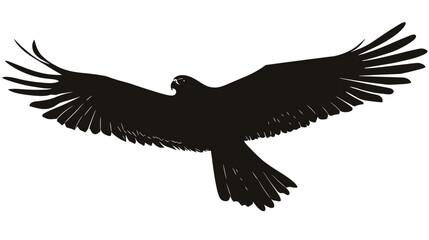 Obraz premium Majestic hawk soaring gracefully in clear sky