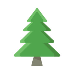 Fototapeta premium Stylized Green Fir Tree Illustration on White Background
