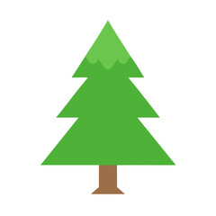 Obraz premium Simple flat Christmas tree graphic isolated on White Background