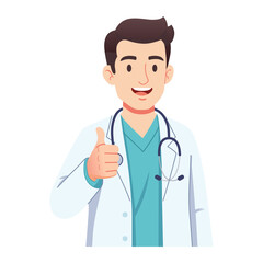Fototapeta premium Doctor Thumbs Up Approval Illustration