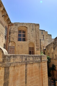 The old town viewed from the ancient wall along Triq l-Imhazen (Magazines' Street) in Mdina, Malta