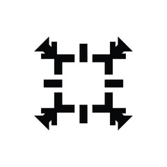 Obraz premium Black arrows pointing in all directions on forming a square