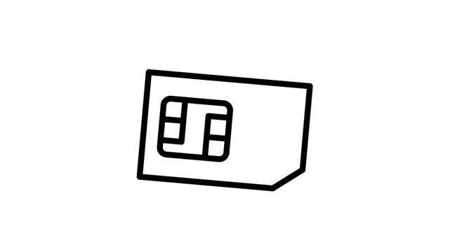 Animated sim card icon for mobile communication