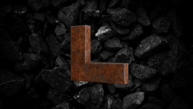 Rusty Metal Font Letter L
