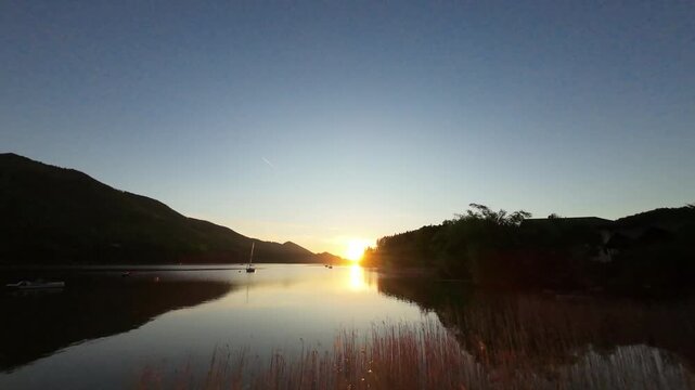 sunset over the lake