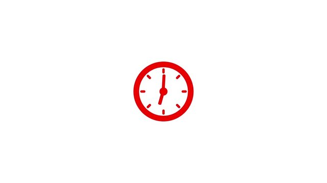 Timer clock on white background. Stopwatch countdown clock animation. Clock 24 hours animation.