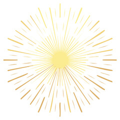 Obraz premium Bright Golden Sunburst Design with Dynamic Radiant Light Rays and Shining Glow Effect