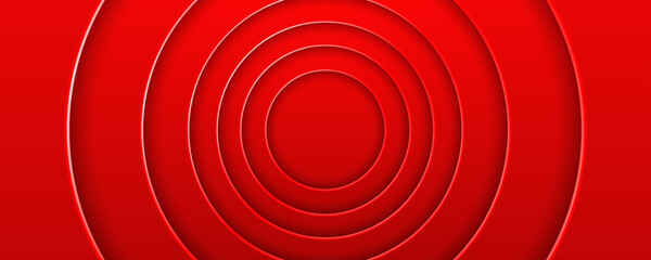 Red concentric circular paper layers background