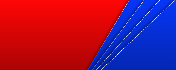 Diagonal red and blue layered geometric background