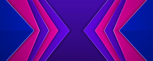 Purple and magenta symmetrical arrow paper layers