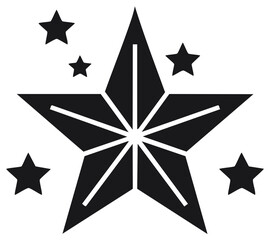 Obraz premium Abstract Geometric Starburst with Smaller Stars