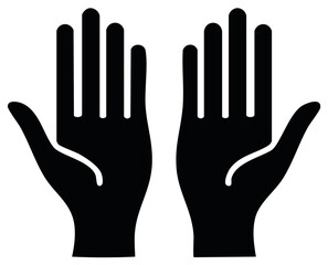 Obraz premium Two Open Hands Silhouette Illustration of Helping Hands and Human Palms