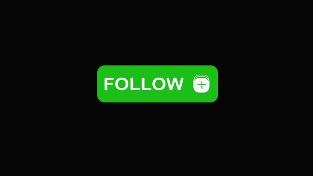 Green Follow Button with White Text on Dark Background Abstract Motion Graphic