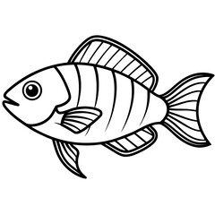 Electric Blue Acara line art vector