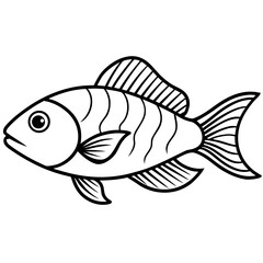 Electric Blue Acara line art vector