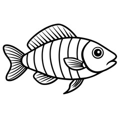 Electric Blue Acara line art vector