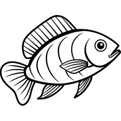 Electric Blue Acara line art vector