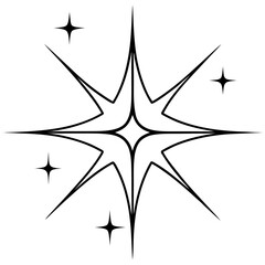 Sparkle line art vector