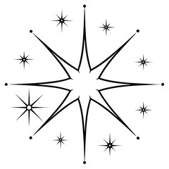 Sparkle line art vector