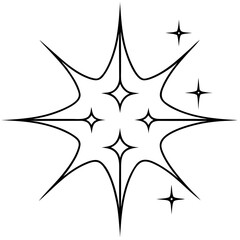 Sparkle line art vector
