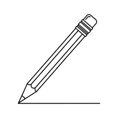 Pencil drawing line vector illustration