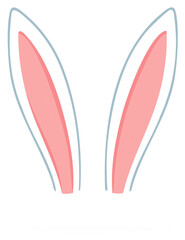 Fototapeta premium Cute Cartoon Rabbit Bunny Ears Pink and White Vector Illustration