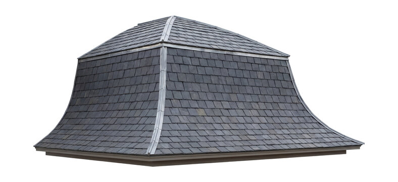 Mansard roof with a steel cladding.