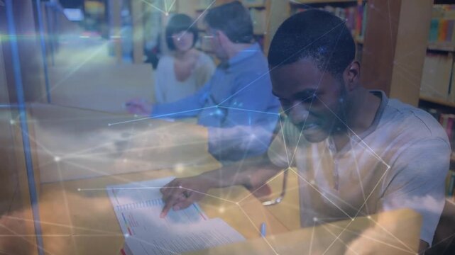 Animation of network of connections over diverse students at university