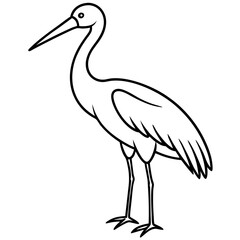 Fototapeta premium Stork line art vector