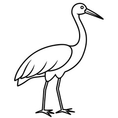 Fototapeta premium Stork line art vector