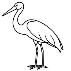 Fototapeta premium Stork line art vector