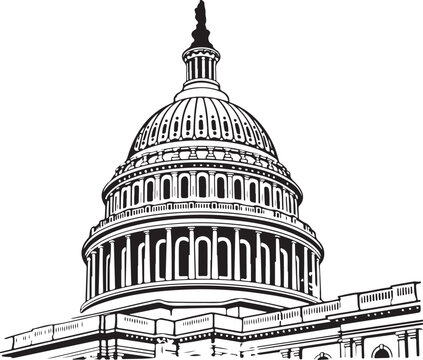 Unated States Capitol building icon. capitol building historical logo vector illustration template design.
