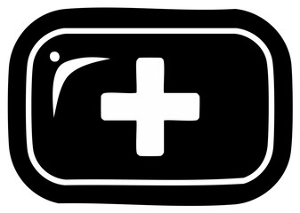 Obraz premium Abstract Icon with a White Cross Symbol