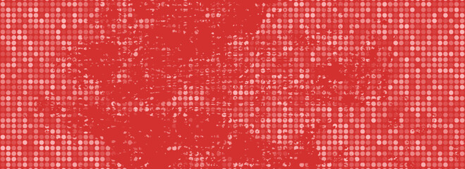 Seamless background pattern of evenly spaced white snowflakes of different sizes and opacity.  illustration on red background with stars.Art