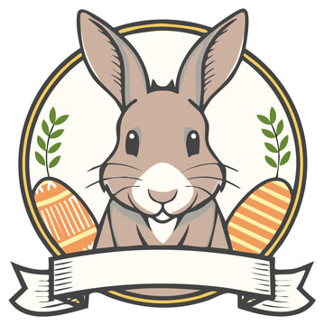 Easter Bunny and Eggs Emblem