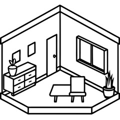 Room line art vector