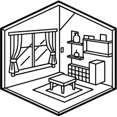 Room line art vector