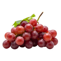 Fototapeta premium Fresh cluster of red grapes on a white background