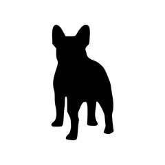 Obraz premium Illustration of french bulldog silhouette standing facing away