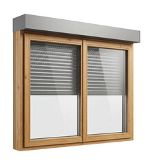 Fototapeta premium Perforated metal outdoor blinds providing shade and ventilation.