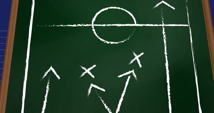 Animation of game plan on blue background