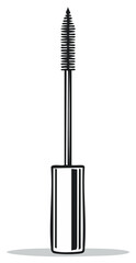 Obraz premium Mascara wand illustration for eyelash makeup application and cosmetic beauty