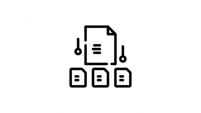 Displays document hierarchy in bold black lines. Suitable for presenting complex relationships in an organized and visually appealing manner.
