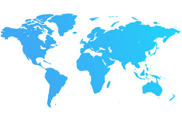 Obraz premium blue world map, World Map Isolated on Transparent Background
