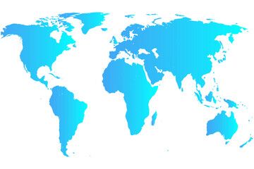 Obraz premium blue world map, World Map Outline on Transparent Background
