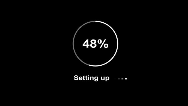 Setting up  round circle icon animation 4k. Setting up  circle bar animation motion graphic. Spinning Setting up  icon Seamless Loop. 