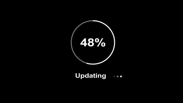 Updating round circle icon animation 4k. Updating circle bar animation motion graphic. Spinning Updating icon Seamless Loop. 