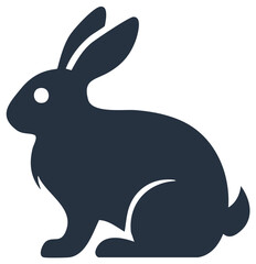 Obraz premium Minimalist Dark Rabbit Silhouette Icon for Design and Web Elements