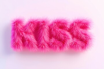 Fototapeta premium The pink fuzzy letters are a playful