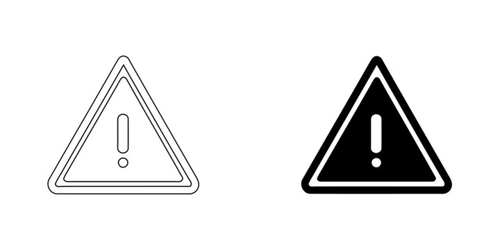 Warning Triangle Icon &ndash; Alert, Caution and Error Symbol in Outline and Solid Style